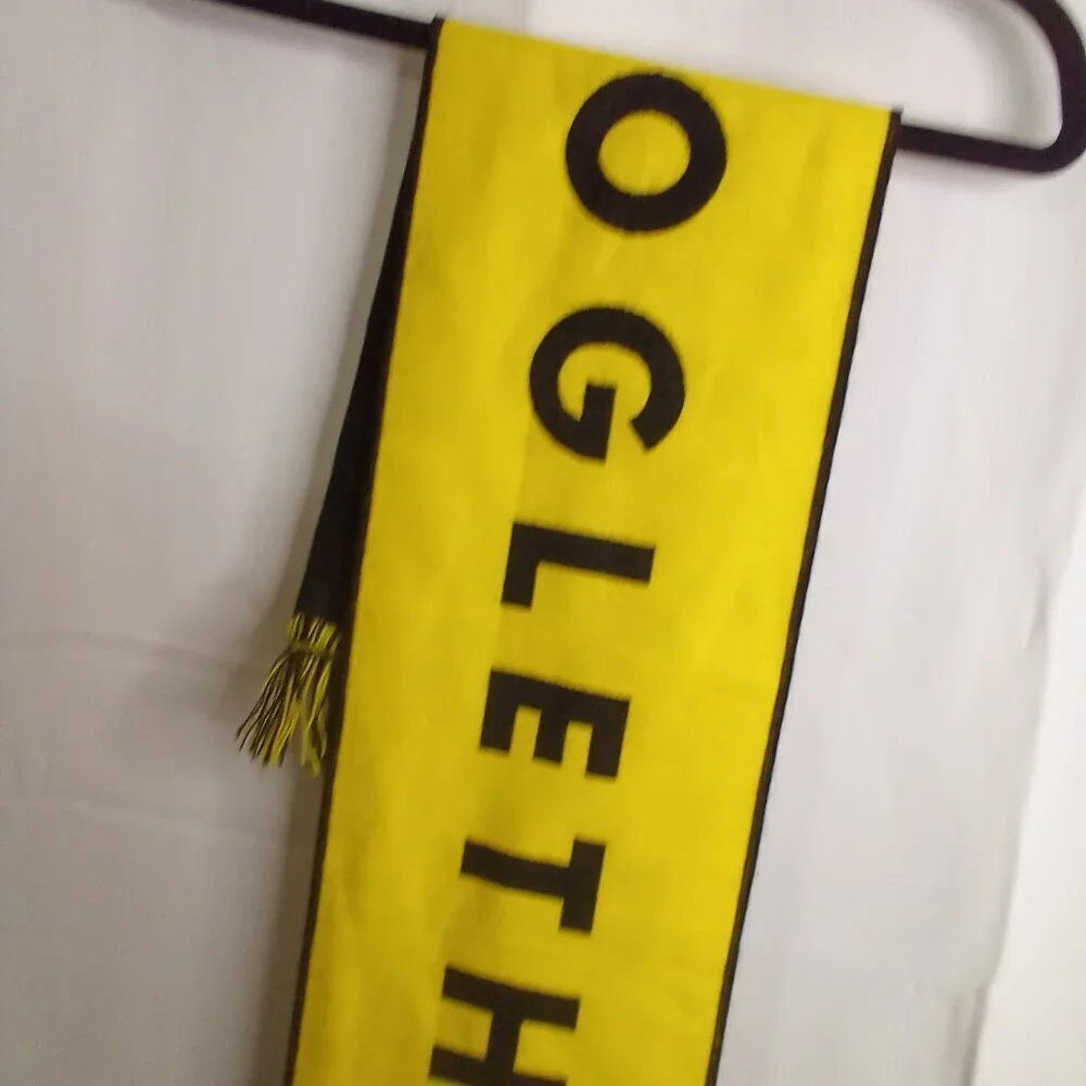 Oglethorpe University Scarf Diehard Double Side Fringe Black Yellow